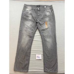 Jake Austin Mens Grey Denim Jeans Straight Leg Size 38 Faded Wash RN 109424